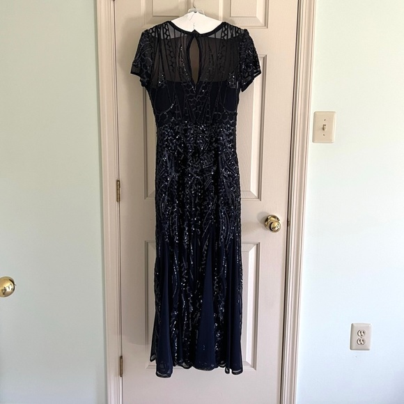 R&M Richards Navy Beaded Dress - Picture 3 of 4